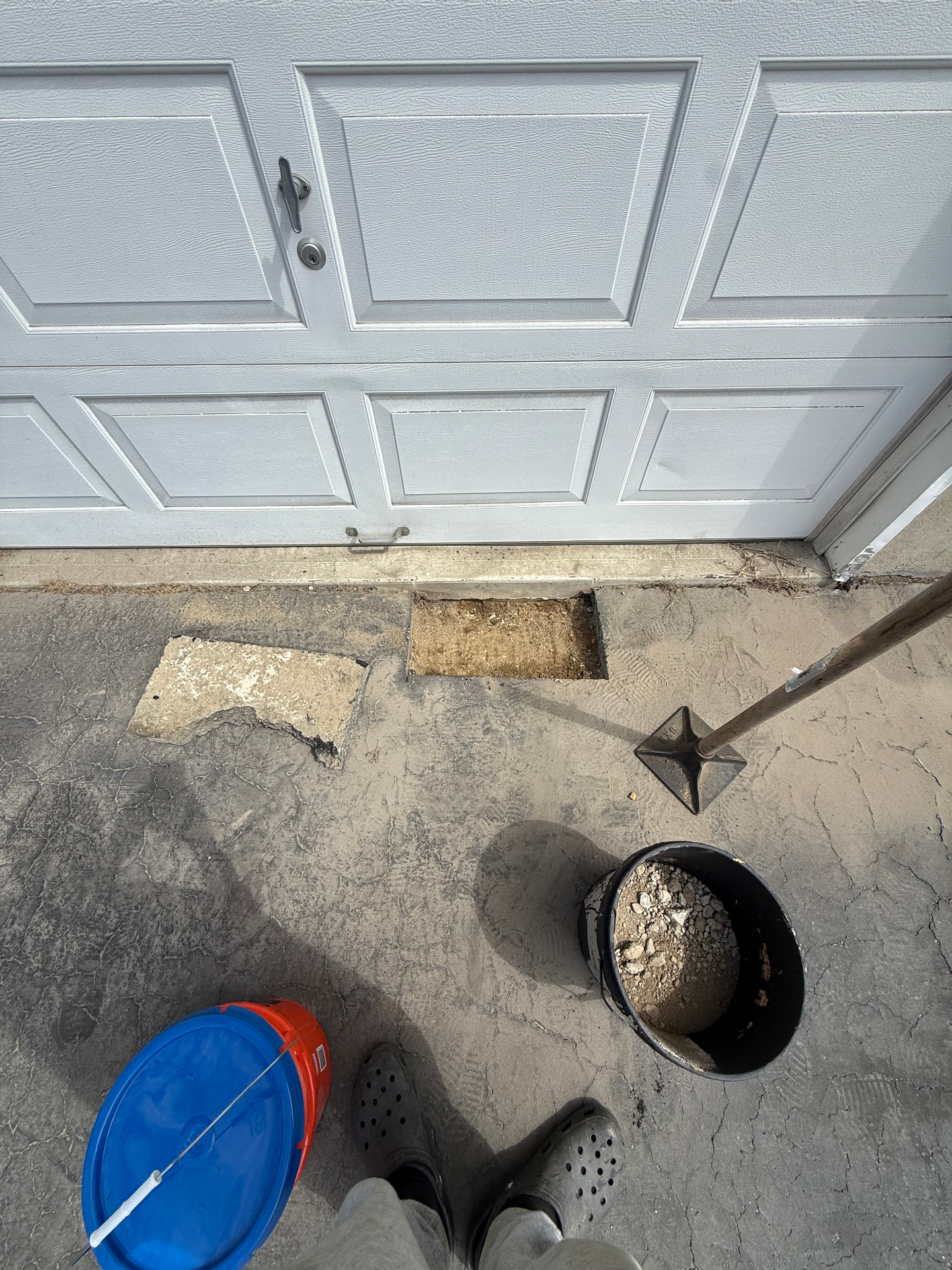 Before — Cracked, missing slab